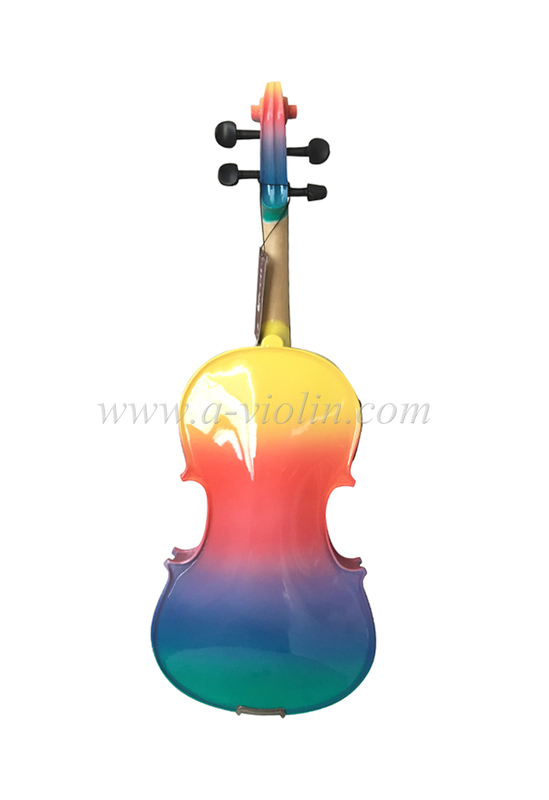 Arco iris de color violín sólido con estuche (VG105-RB)