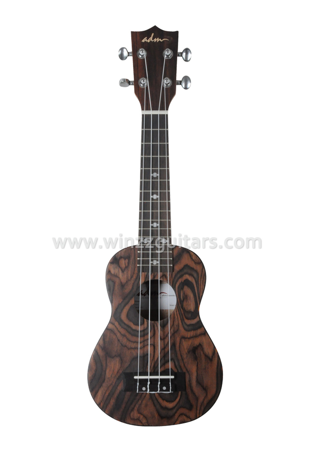Ukelele de madera laminada flameada artificial (AU-K30-21)