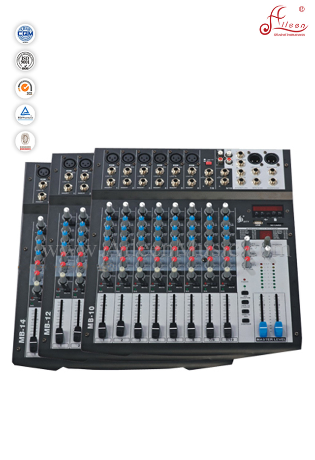 Consola de mezcla mezcladora con clip profesional de 6 Channles (AMS-D604-EFF)