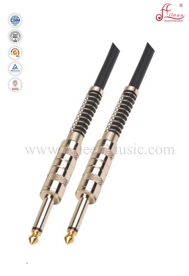 Cable de guitarra en espiral de 6 mm de PVC negro (AL-G012)