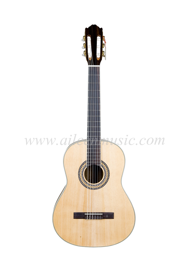 Guitarra clásica cebra de madera contrachapada de abeto de 39 " (AC58)