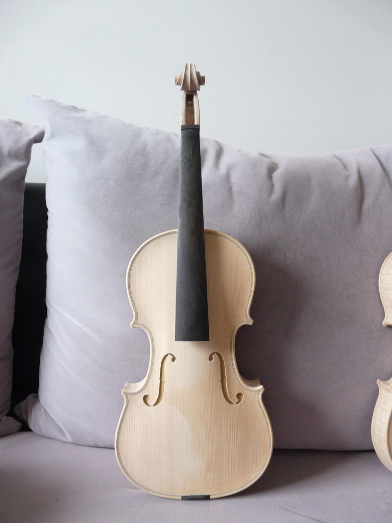 Violín blanco sin terminar para luthier fabricante de violines, violín sin barnizar (V100W)