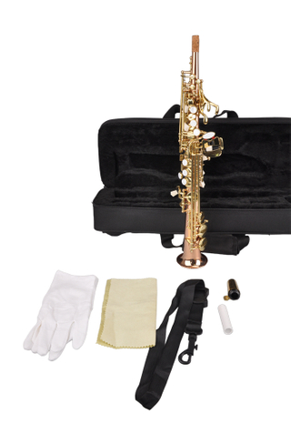 Saxofón sopranino con cuerpo de latón rosa con llave bE (SPSP-G501G)