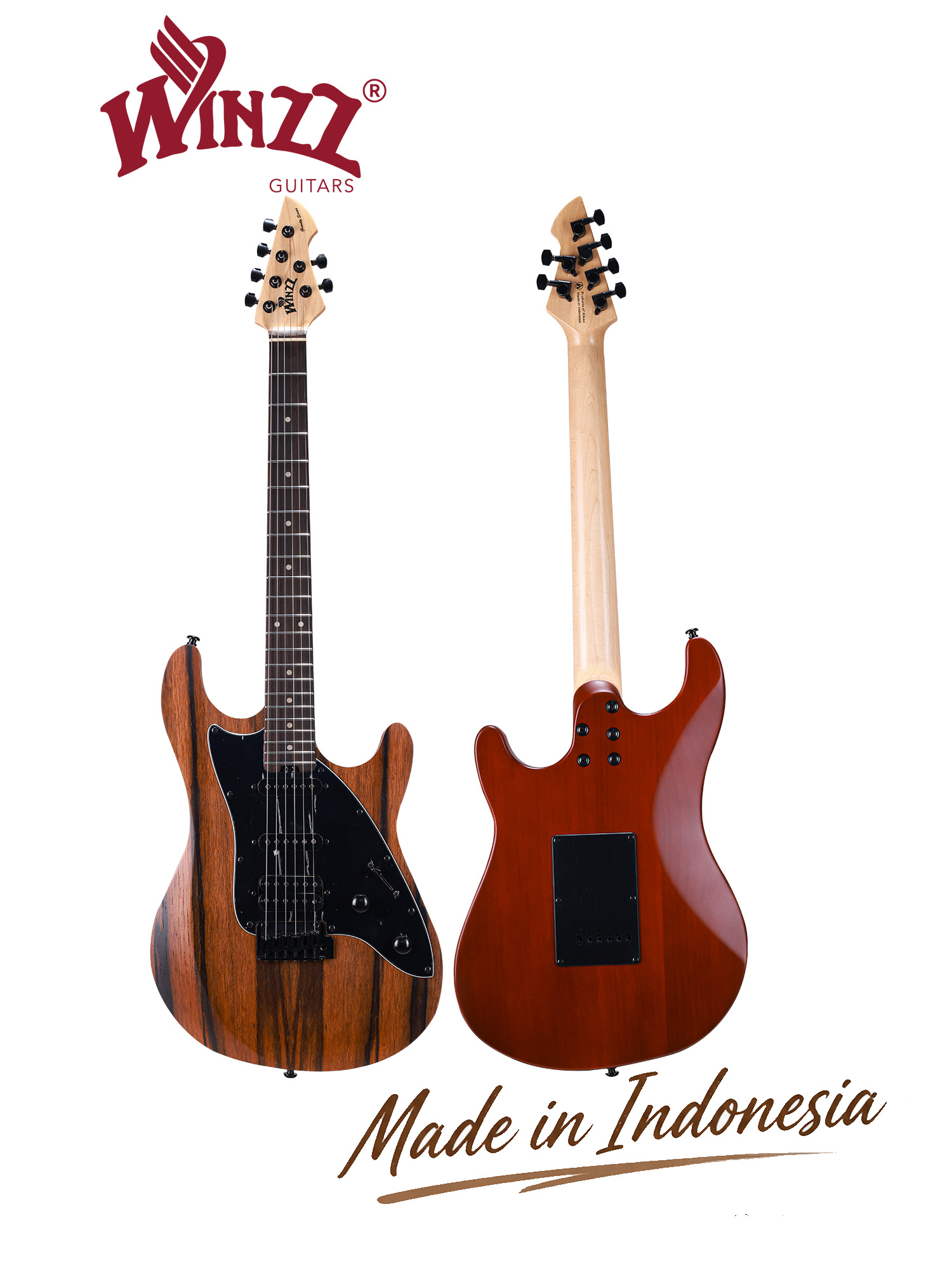 WGS EX80-AA Winzz Exotic Collection Agatis Body Amara Venee Guitarra eléctrica superior fabricada en Indonesia