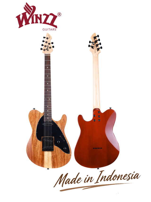 WGT EX80-AT Winzz Exotic Collection Agatis Cuerpo Chapa de teca Guitarra eléctrica superior Fabricada en Indonesia