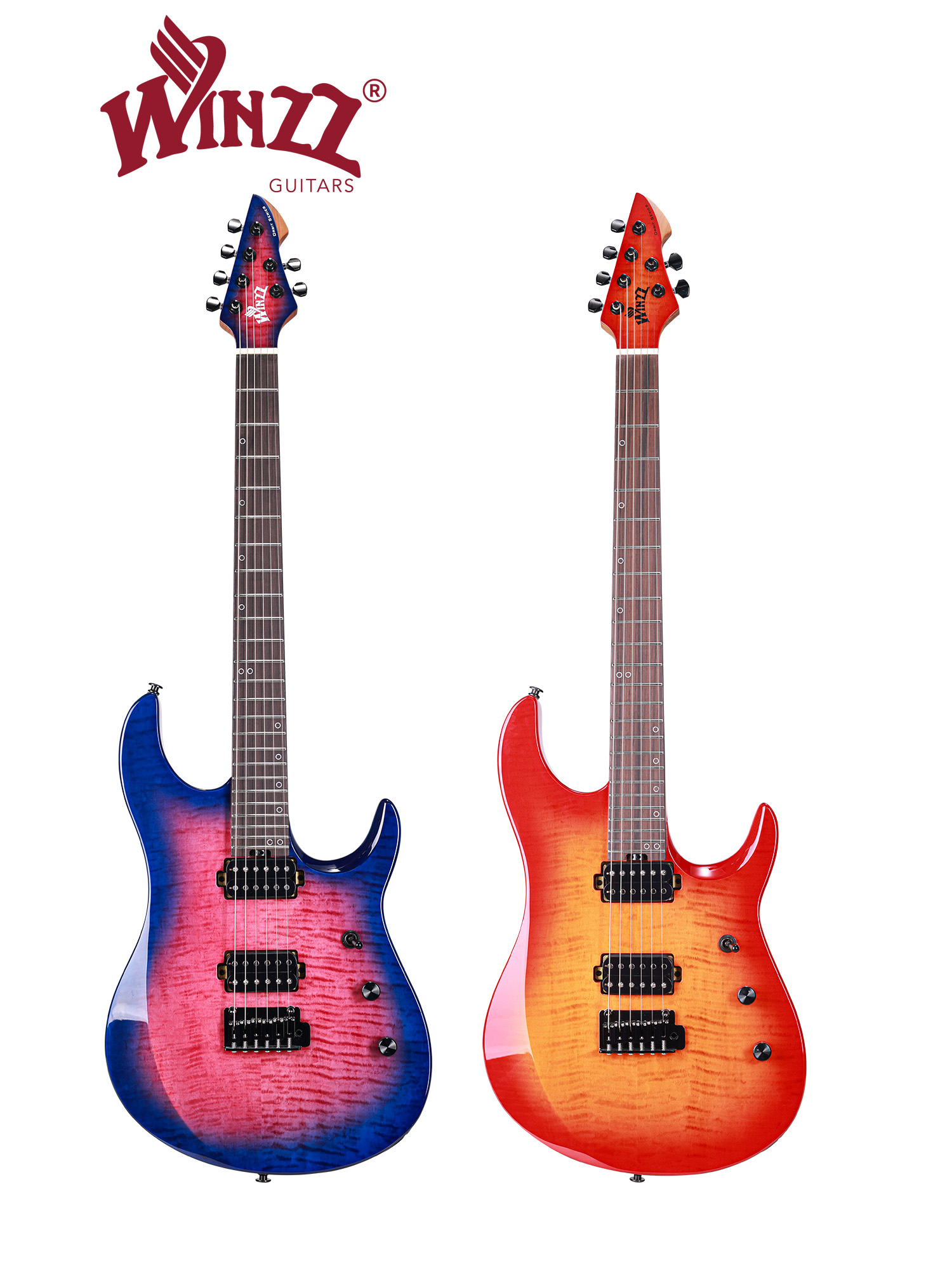 WOS150-24-MF WINZZ NUEVO Diseño Orbit Pro Series C+D Perfil de cuello Guitarra eléctrica de 6 cuerdas