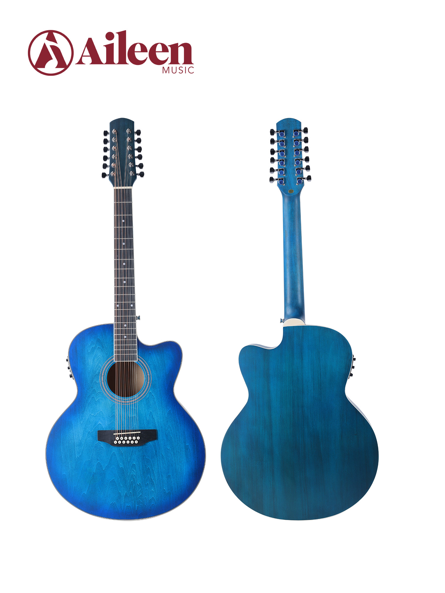 AF-H01CE-12 Guitarra acústica de 12 cuerdas con acabado frotado a mano