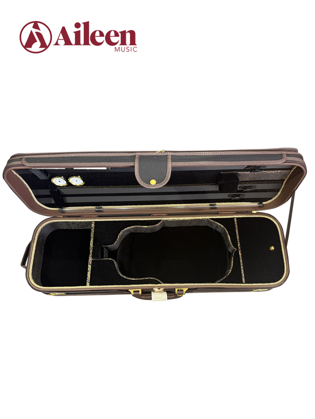 Estuche rígido de madera para violín, forma oblonga, 4/4, de lujo, CSV1075