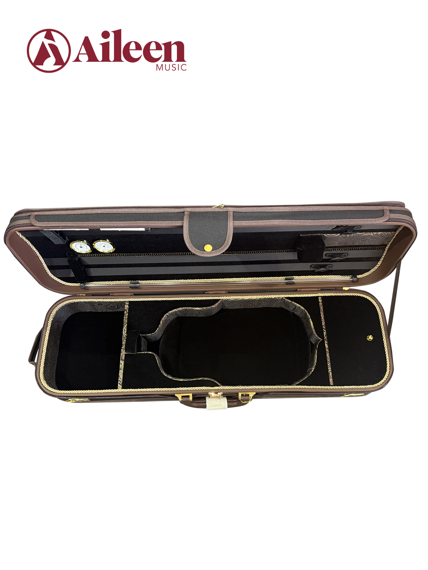 Estuche rígido de madera para violín, forma oblonga, 4/4, de lujo, CSV1075