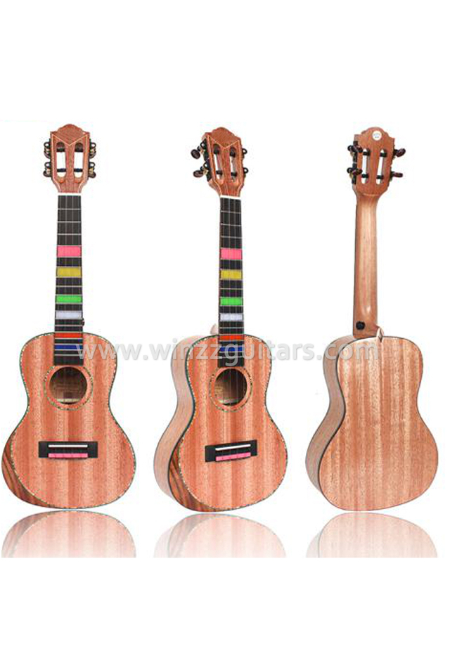 Ukulele trasero y lateral de caoba maciza (AU07S-BA)