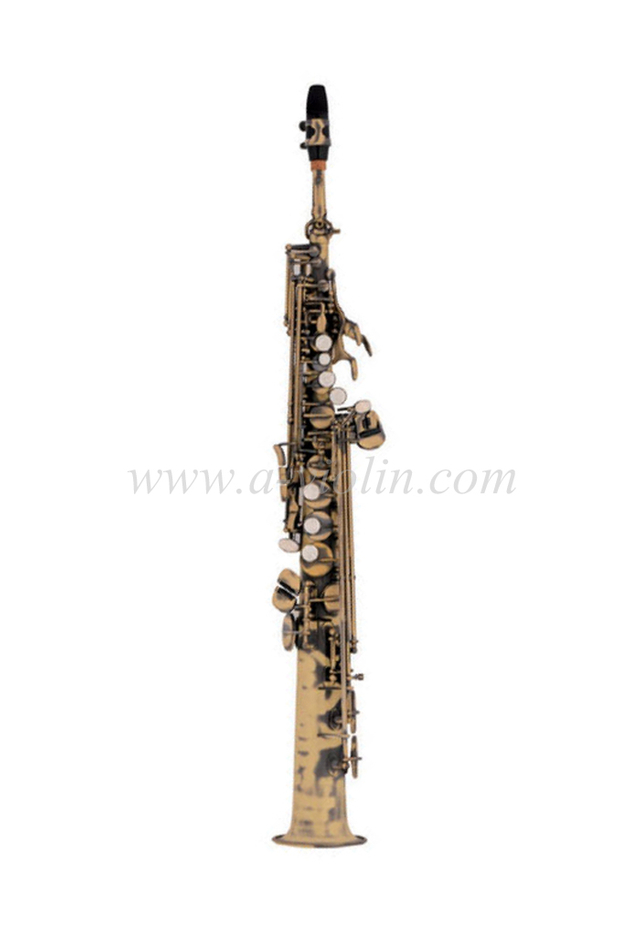 Saxofón soprano de estudiante bB con acabado de latón antiguo (SP2012A)
