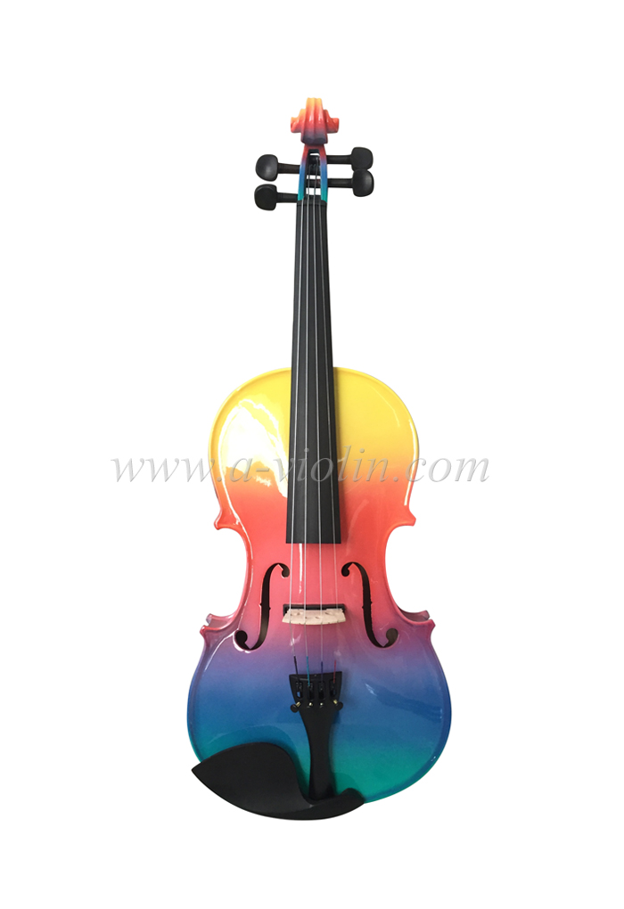 Arco iris de color violín sólido con estuche (VG105-RB)