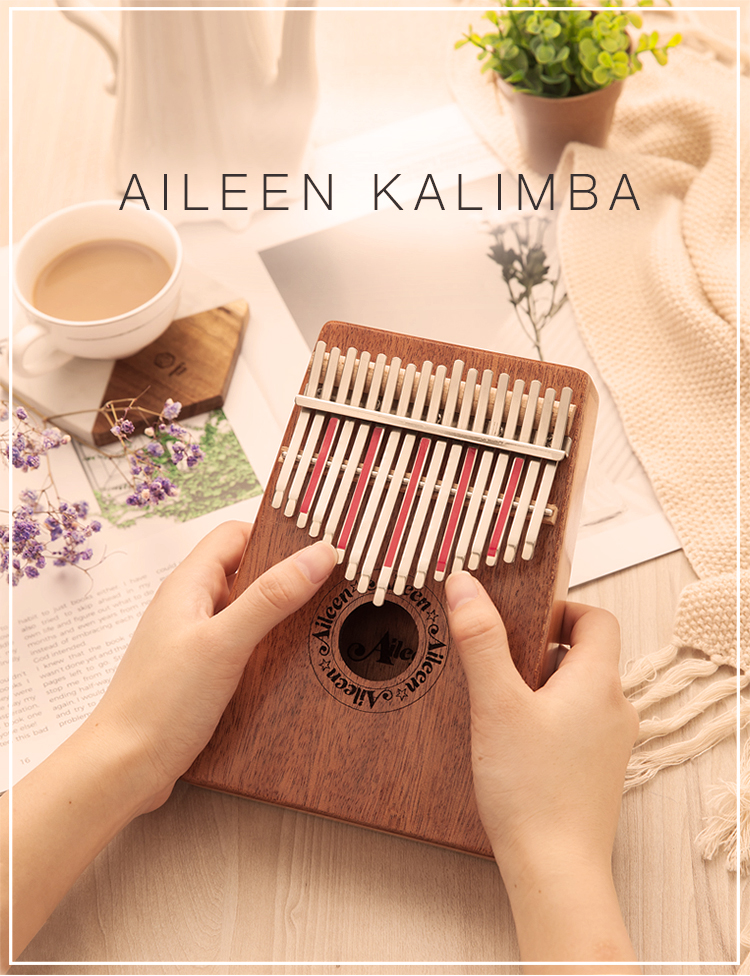Teclado para piano 17 teclas Kalimba con bolsa, martillo afinador, etiqueta adhesiva y manual (KLB07-17)