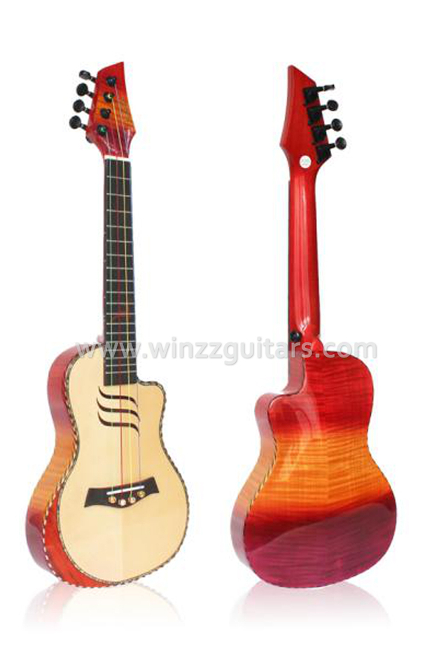Ukelele de 21"/23"/26" con tapa de abeto macizo (AU14-TWBA)