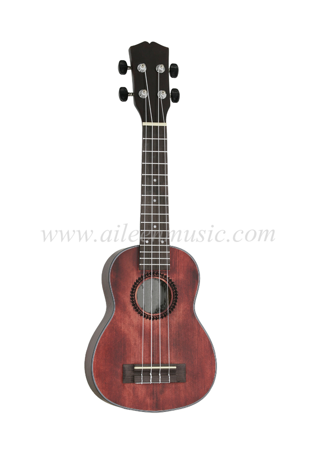 Ukelele de estudiante con acabado frotado a mano de 21''